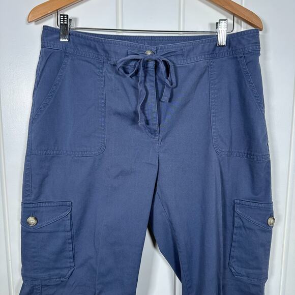 L.L. Bean Pants Women’s 12 Blue Gray Favorite Fit Cargo Utility Pockets Outdoors - Picture 5 of 9